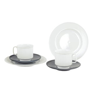 Coffee Cups with Saucers and Cake Plates by Tapio Wirkkala for Rosenthal, Set of 6 For Sale