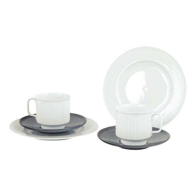Coffee Cups with Saucers and Cake Plates by Tapio Wirkkala for Rosenthal, Set of 6 For Sale