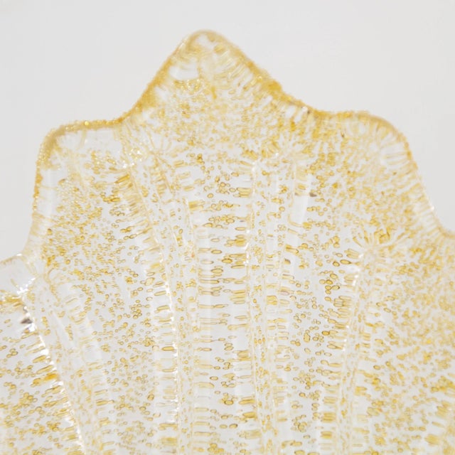 Large Wall Lights with 3 Murano Glass Amber Color Leaves and Gold Structure, Italy For Sale - Image 11 of 12