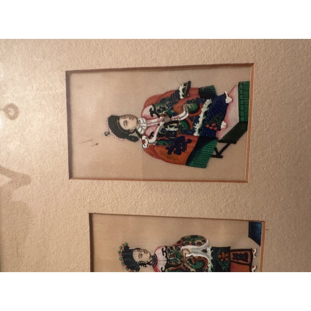 Chinoiserie Framed 19th Century Well Executed Chinese Costume Watercolors For Sale - Image 3 of 12
