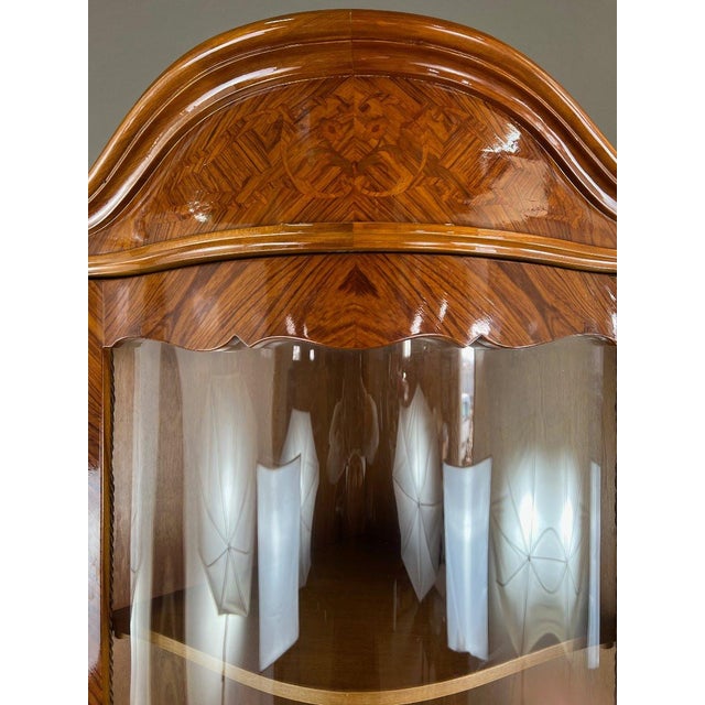 20th Century Corner Marquetry Display Cabinet, 1890s For Sale - Image 11 of 12