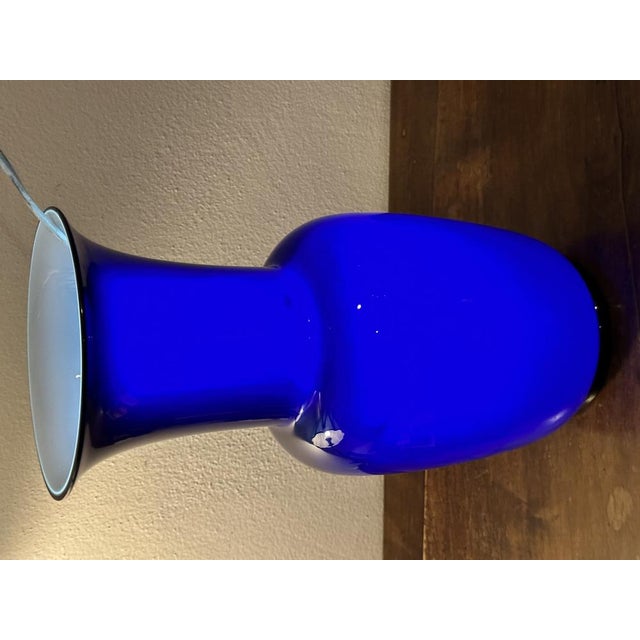 Blue Opaline Glass Vase from Venini, 1986 For Sale - Image 15 of 15