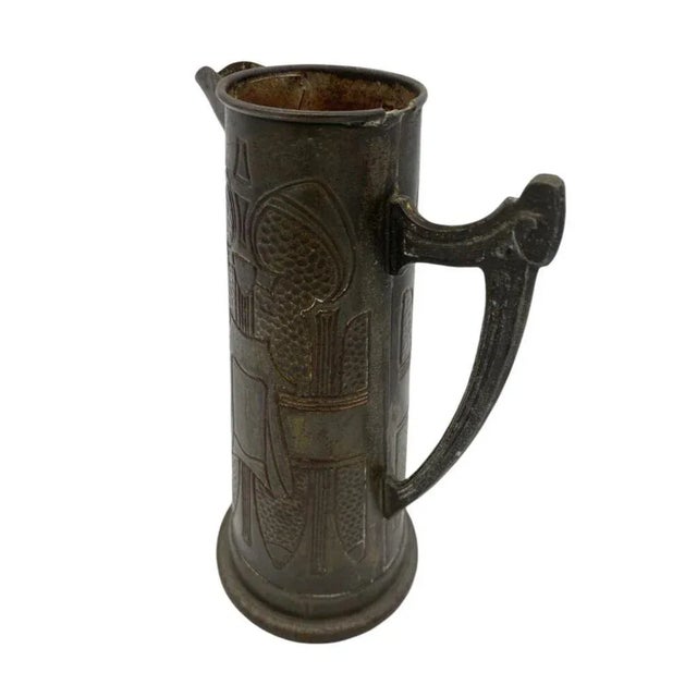 Late Victorian Austrian Bronze Art Nouveau Pitcher For Sale - Image 4 of 5