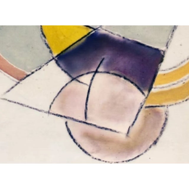 Contemporary "Paradigm", 2019. Contemporary, Abstract, Mixed Media on Canvas by Joe Ginsberg. Ecru Field, Accented With Muted Pastel Tones. For Sale - Image 3 of 5