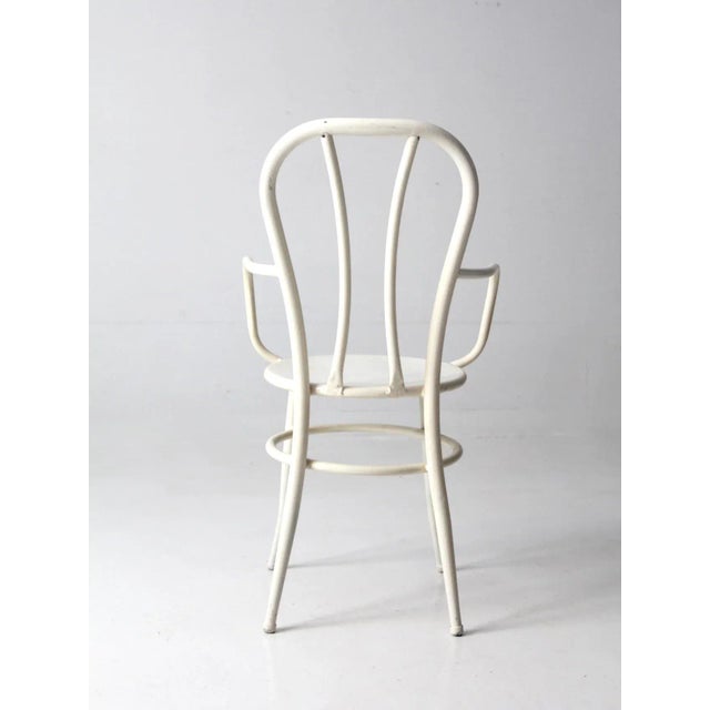 Vintage White Metal Bistro Chair For Sale - Image 9 of 13
