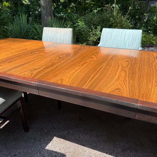 Mid 20th Century Edward Wormley for Dunbar Rosewood Dining Set With Eight Chairs and Three Leaves For Sale - Image 11 of 12