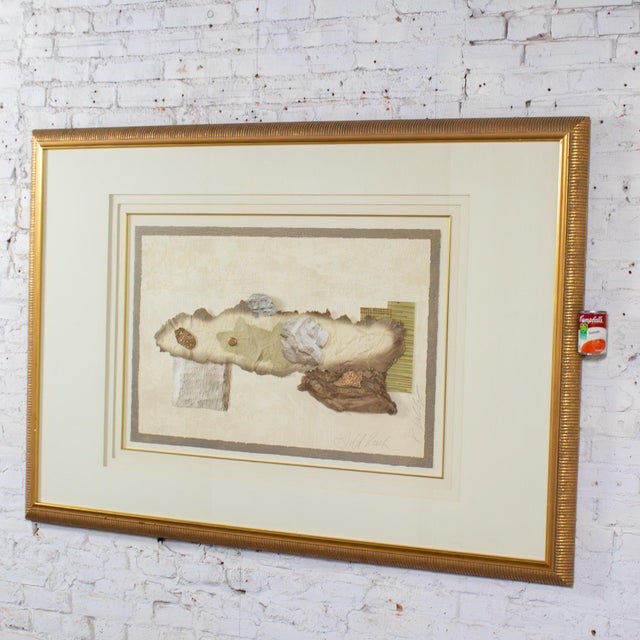 Late 20th Century Contemporary Kinder Harris Large Scale Mixed Media Art Collage Signed & Titled Gold Rush For Sale - Image 18 of 18