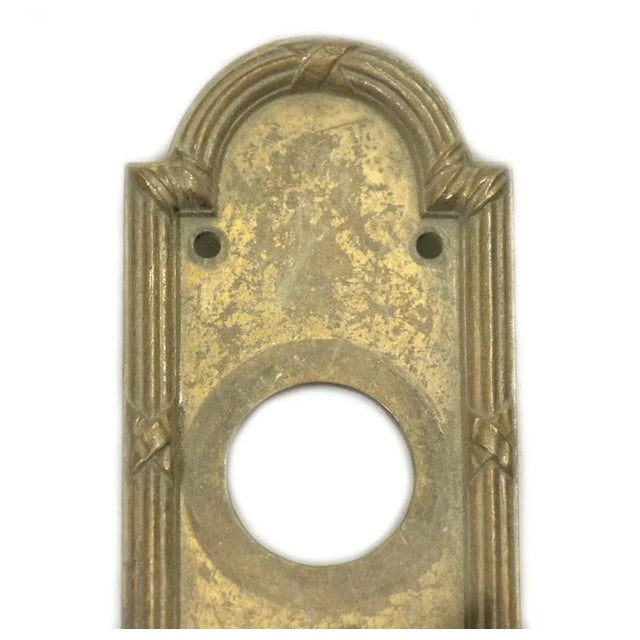 Vintage Yale Bronze Oval Torch Knob & Back Plate For Sale - Image 4 of 6