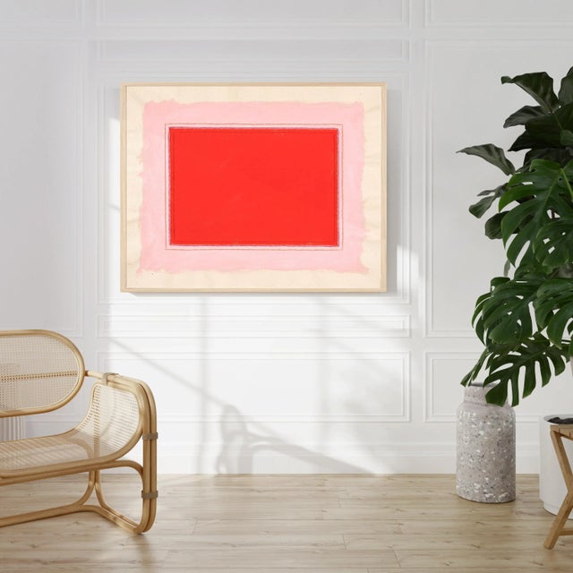 Cherry Ice/Pink' Fine Art Print by Emily Keating Snyder Print itself is 24 x 30 in. and framed in a light wood frame with...