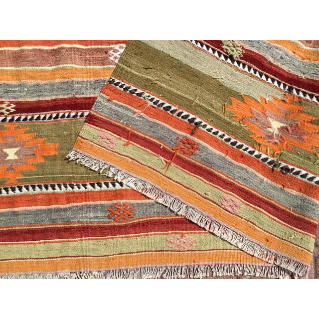 1960' 'S Vintage Turkish Kilim Rug - 77.5" X 114" For Sale - Image 10 of 11