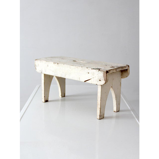 Antique American Farmhouse White Painted Step Stool For Sale - Image 15 of 16