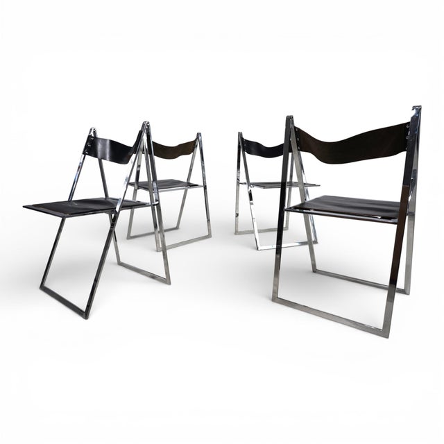 Folding Dining Chairs by Fantoni&Geraci for Lübke, 1969, Set of 4 For Sale - Image 9 of 18