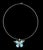 Art Nouveau Sterling Alan K Millefiori Murano Glass Butterfly Pendant Omega Necklace 925 Silver For Sale - Image 3 of 5