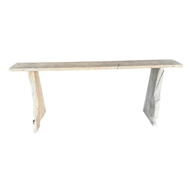 Andrianna Shamaris Organic Sculptural Teak Wood Console Table For Sale