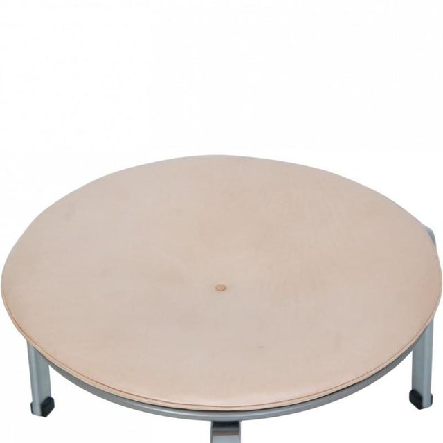PK33 Stool in Leather by by Poul Kjærholm, 2017 For Sale - Image 3 of 10