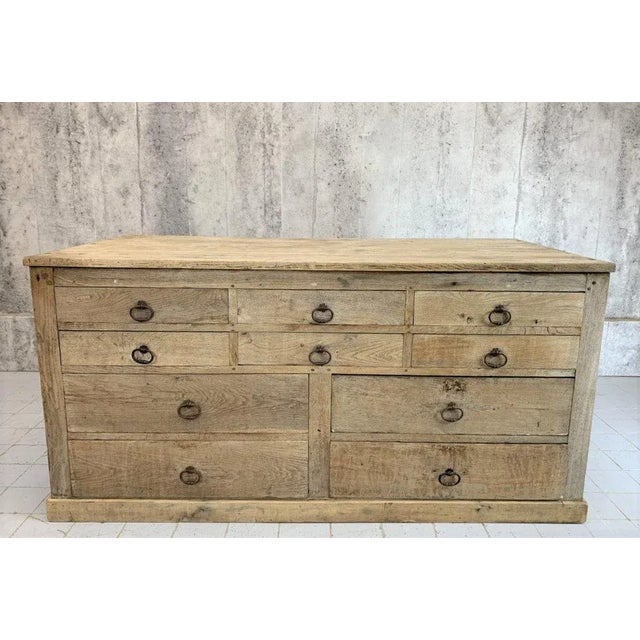French Country Oak Double Sided Architects Plan Chest For Sale - Image 11 of 11