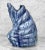 Vintage Abstract Blue Art Pottery Sculpted Vase For Sale - Image 4 of 9