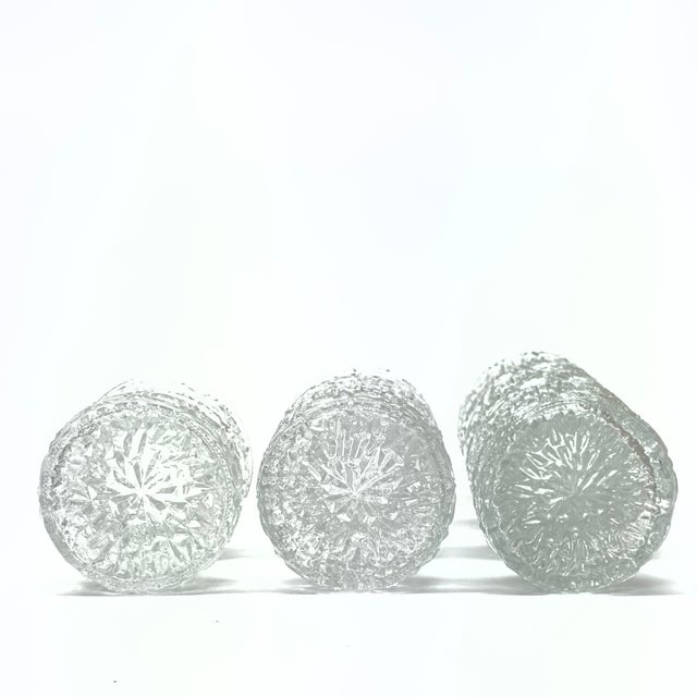 Mid Century Textured Glass Staggered Height Vases by Oberglass Austria - Set of 3 For Sale - Image 10 of 10