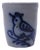 1980s Blue Stoneware Cup W. Bird Design For Sale