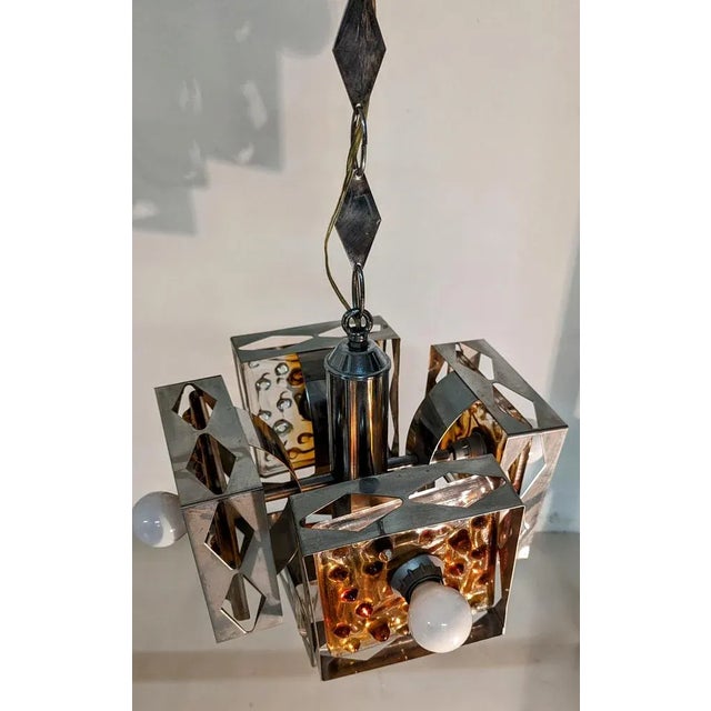 Murano Plate Chandelier, 1970s For Sale - Image 4 of 6