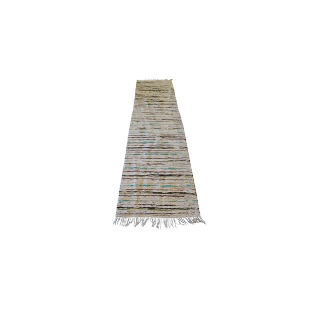 Vintage Swedish Handwoven Rag Rug in Light Tones, 1960s For Sale - Image 4 of 9