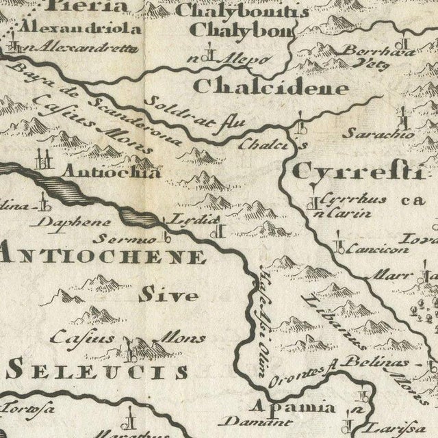 Antique Map of Ancient Syria with Elephant Cartouche by Cluver, 1697 For Sale - Image 4 of 12