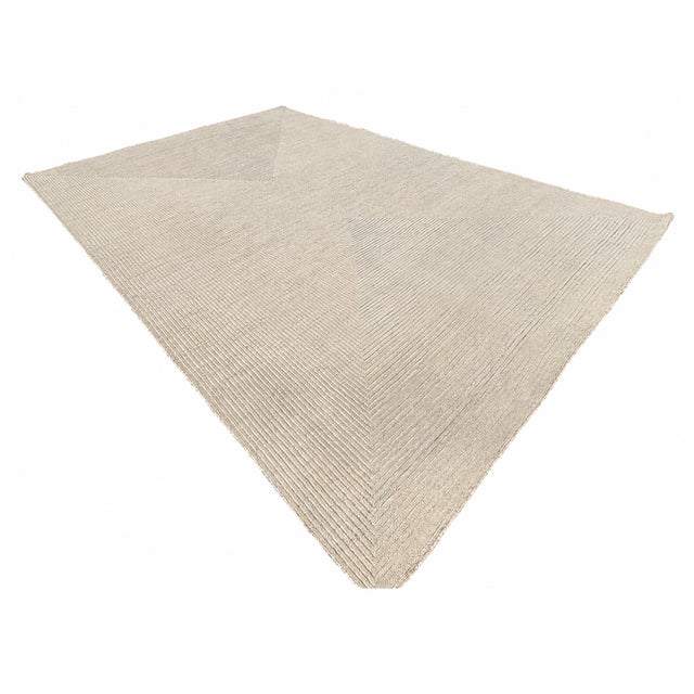 Restoration Hardware Rh Ellipse Wool Rug – 10' × 14' Cream | Hand-Knotted | Sculptural High-Low Texture For Sale - Image 4 of 18
