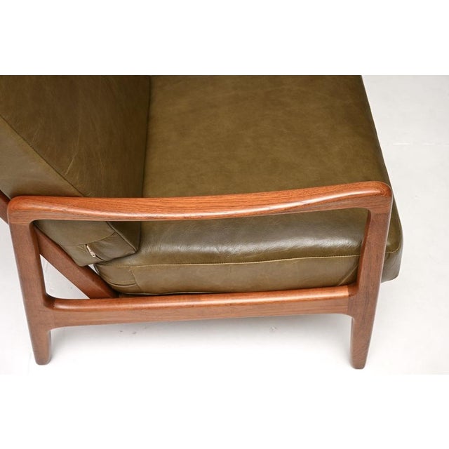 Vintage Danish Teak and Leather Lounge Chairs by Ole Wanscher for France & Søn, 1960, Set of 2 For Sale - Image 9 of 11