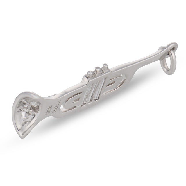 1980s Raymond Yard Diamond Platinum Trombone Pendant For Sale - Image 4 of 4