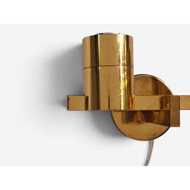 Hans-Agne Jakobsson, Double Arm Wall Sconce, Brass, Sweden, 1960s For Sale - Image 10 of 11