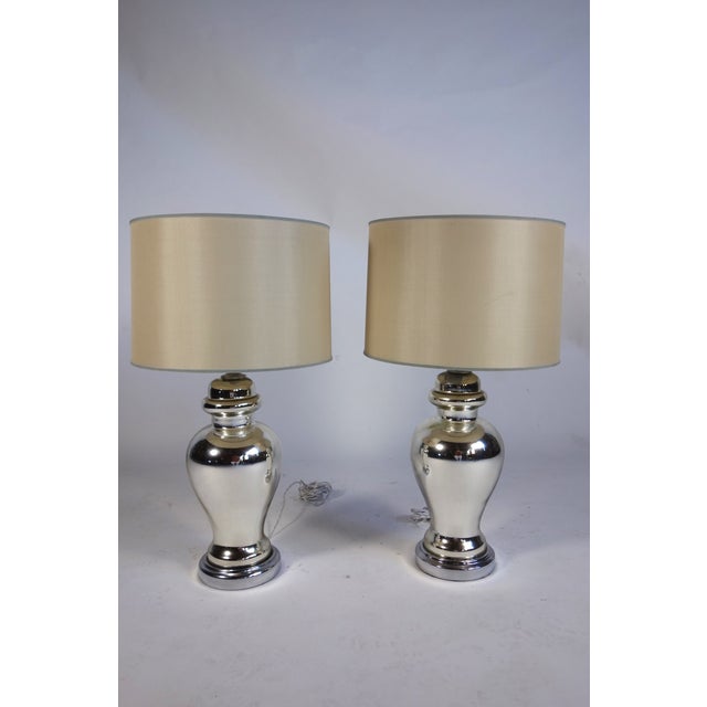 Fantastic pair of mercury glass table lamps. Great Contemporary or Transitional decor.