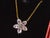 Mid-Century Modern Late 20th Century Certified Natural 1.23cts Pink Sapphire & Diamond Floral Solid 18k Yellow Gold Necklace For Sale - Image 3 of 13