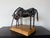 Brown Vintage Brutalist Abstract Mare & Foal Metal Sculpture on Burl Wood Base For Sale - Image 8 of 16
