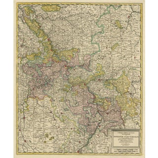 Antique Map of the Area Centered on the Rhine River For Sale