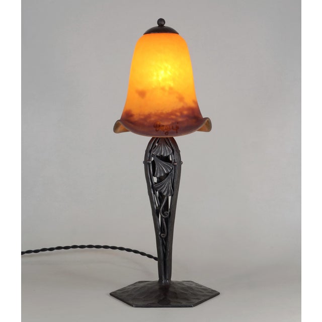 David Gueron Degue French Art Deco Table Lamp by Degue 1920s France For Sale - Image 4 of 10