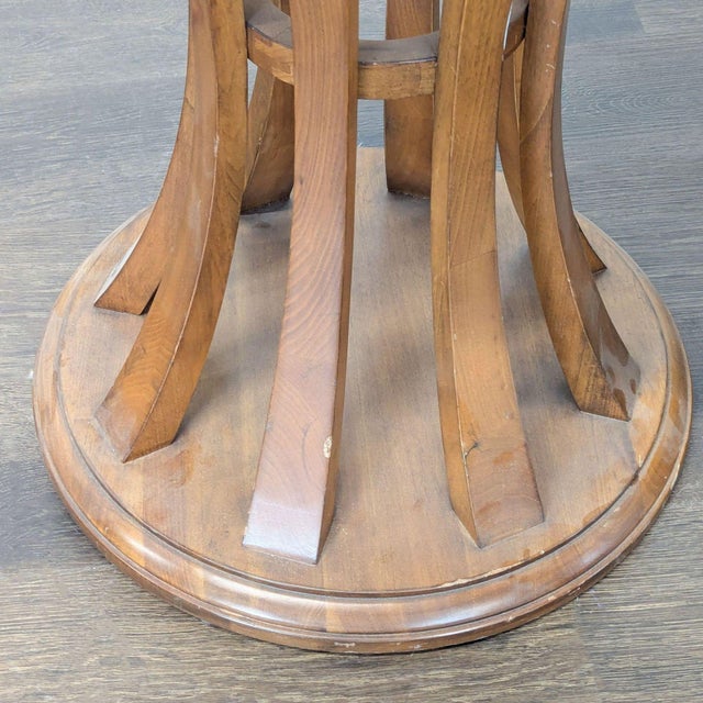 Wood Crate & Barrel Round Wood End Table For Sale - Image 7 of 7
