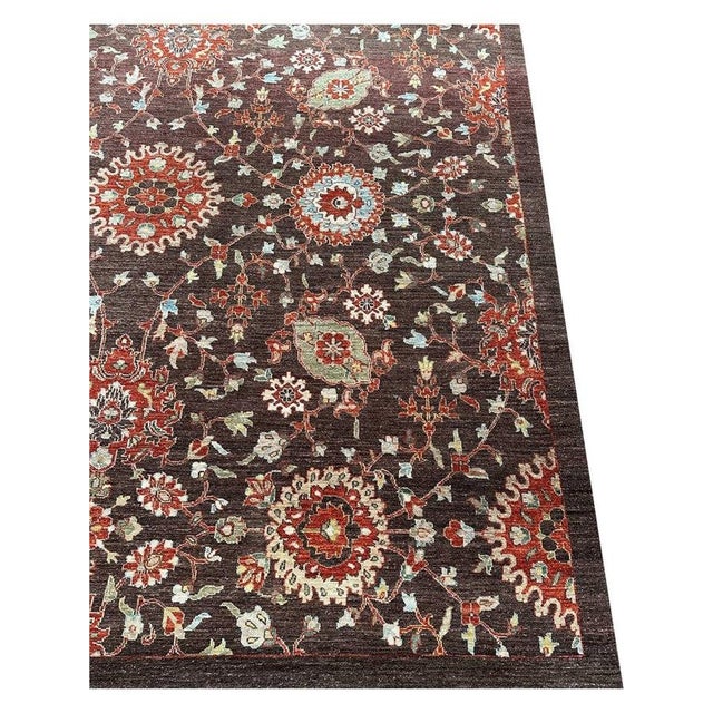 1990s Handwoven Pakistani Transitional Area Rug 8x9 For Sale - Image 9 of 11