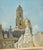 Exquisitely detailed depiction of a church tower by an unknown artist (20th Century). Signed in the lower right corner...