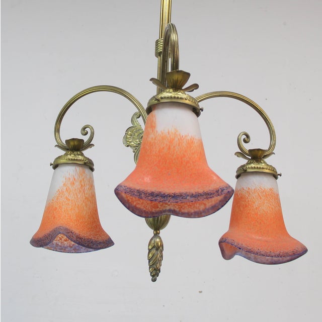 Art Deco Lamp in Glass Paste, 1920s For Sale - Image 3 of 9