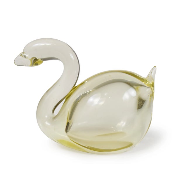Glass Vintage Hand Blown Swan Bird Model Figurine For Sale - Image 7 of 7