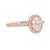 Modern 1.2 Carat Oval Diamond Halo Rose Gold Ring, Size 6 For Sale - Image 3 of 9