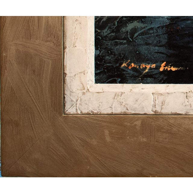 Contemporary Mid Sized Framed Square Abstract Landscape on Canvas. For Sale - Image 3 of 7