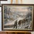 artwork of winter landscape oil painting of Polish artist Edward Mesjasz depicting a snowy scene with a horse and figures...