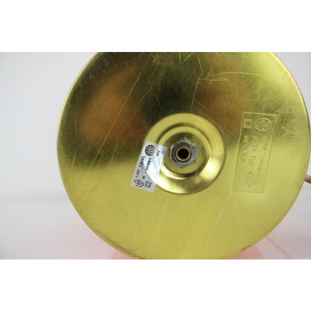 Orange Glass Table Lamp attributed to Valasske Mezirici, 1970s For Sale - Image 6 of 10