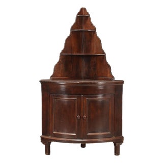 Corner Unit in Walnut and Stained Poplar For Sale