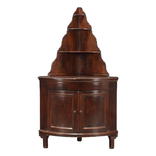 Corner Unit in Walnut and Stained Poplar For Sale