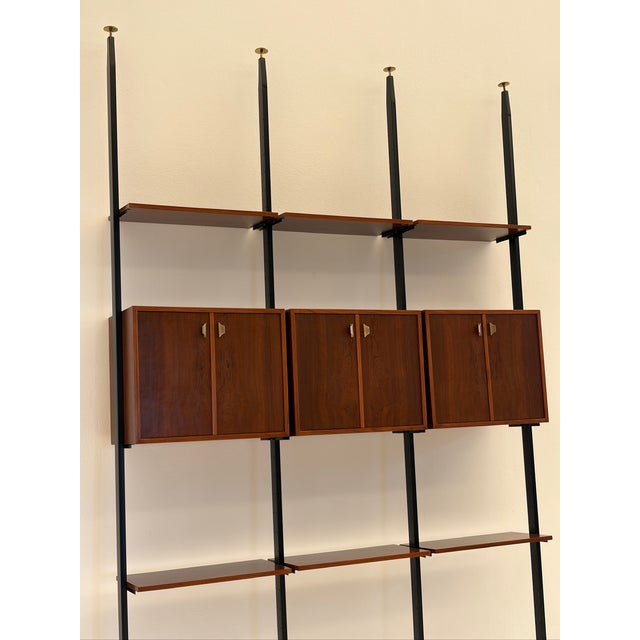 Vintage Bookcase in Wood with Metal and Brass Tips, 1970s For Sale - Image 14 of 18