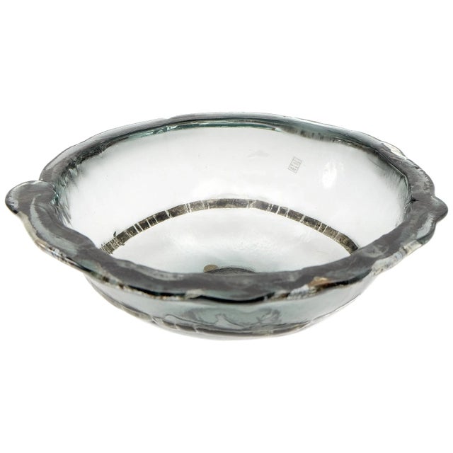 Vetrofuso Di Daniela Poletti Studio Large Silver-Leaf Infuse Blown Glass Bowl For Sale - Image 9 of 9