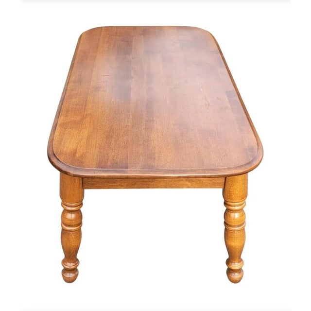 20th Century Ethan Allen American Classical Style Maple Cocktail Table For Sale In Washington DC - Image 6 of 7
