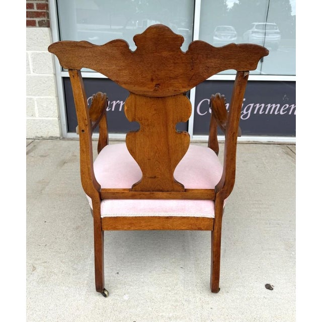 Early 20th Century Early 20th Century Victorian Pink Upholstered Chairs With Open Back For Sale - Image 5 of 10